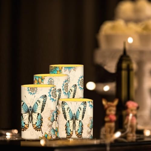 GLENLCWE Animal Butterfly Flameless Candle Set of 4 with Remote Control and Timer Battery Operated Candles Waterproof Flickering Realistic LED Candle Suitable for Outdoor Seaside Proposal - Image 2