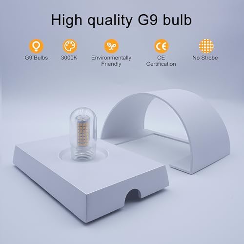 KICAAO Modern LED Wall Sconce,Warm White 3000K,Hardwired Indoor Wall Lights Set of 2 Up and Down Wall Mount Light for Living Room Bedroom Hallway Corridor Conservatory(with G9 Bulbs) (White-4PCS) - Image 5