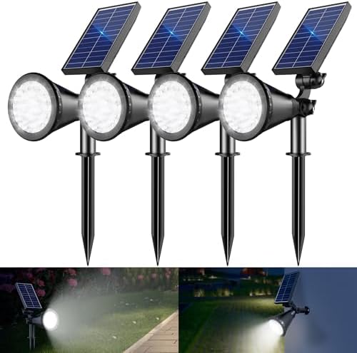 Solar Lights Outdoor Waterproof Spot Lights, Cool White 4 Pack by Unknown