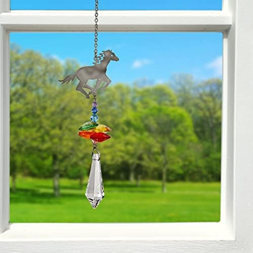 Woodstock Chimes, Sun Catcher Crystal Fantasy, 4.5” Horse Crystal Suncatcher for Outdoor, Patio, Home or Garden Décor, Equestrian Rainbow Makers Collection (CFHO) - Image 2