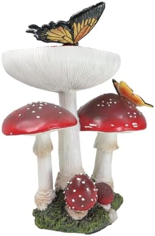 Ebros Gift Enchanted Fairy Garden Toadstool Mushrooms Forest with Monarch Butterflies Home Decor Figurine 9.25" H Do It Yourself Ideas Collectible Mini Fairies Pixies Fantasy - Image 3