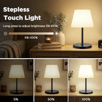 LUTEC Shower Lamp Waterproof, 6000mAh Rechargeable Cordless Table Lamp with 3 Color Temps and Stepless Dimming, Touch Control & Portable LED Nightlight for Bathroom, Desk, Outdoor(Black) - Image 3