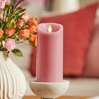 Luminara Blooming Mauve Garden Pillar Candles - Flameless Real-Flame Nature-Inspired Battery Operated LED Decor - Spring Summer Collection - 3" x 6.5" - Image 2