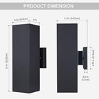 Cerdeco 13" Black Square Modern Outdoor Wall Light Exterior Wall Sconce - Image 5