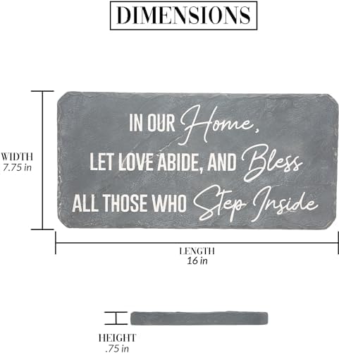 Pavilion – Bless All Those Who Step Inside Our Home – 16” Indoor Outdoor Weatherproof Decorative Garden Stepping Stone Religious Housewarming Gift - Image 5