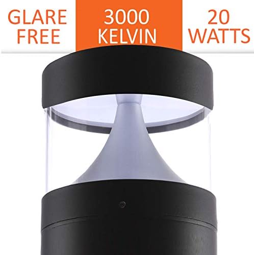 Bollard Light 38", 120-277V, 20W, 3000 Kelvin, Flat - Image 2