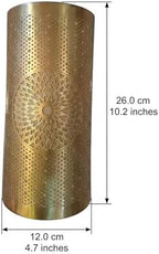 Moroccan Brass Wall Lamp Sconce Home Decor, Handmade Lighting Copper Metal Lights Turkish Lamp, Ramadan Candle Lantern, Candle Holder, Indoor Outdoor, Patio, Porch, Shelf, Garden (Solar) - Image 2