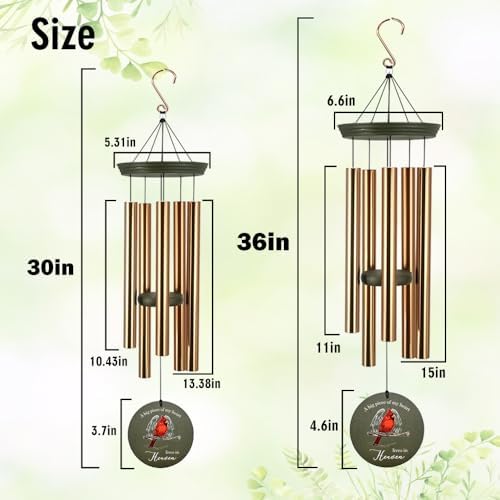 Personalized Cardinal Memorial Wind Chimes Lives in Heaven - Image 5