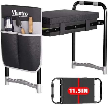 2-in-1 Garden Kneeler & Seat – Heavy Duty Foldable Gardening Bench, 400 lbs Capacity, Thick Removable Kneeling Pad, Waterproof Oxford Cushion, Portable Tool Pouch, for Seniors, Women, Mom by Unknown
