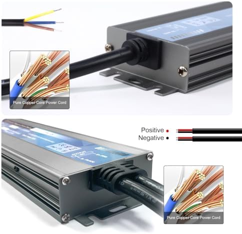 QNNP® LED Driver 300 Watts 12V DC Low Voltage Transformer Waterproof IP67 Power Supply Transformer Adapter AC 110V-265V to 12V DC, LED Power Supply for Indoor Outdoor Lighting - Image 3