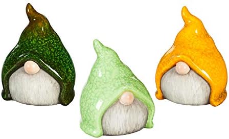 Small Ceramic Gnome Garden Statue, Set of 3-4 x 4 x 5 Inches by EvergreenGarden