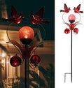 Decorative Solar Outdoor Light, Cardinal Glass Globe Stake For Lawn Yard by VCUTEKA