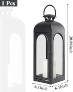 Bdor Decorative Outdoor Lantern Candle,Black Lantern Remote,20 Inch,1 Pack - Image 2