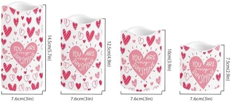 Pink Heart Pattern Flameless Candle with Remote Control Electric LED Pillar Candle Timer Color Changing Long Lasting Pack of 4 Battery Candles Valentine's Day Decoration - Image 2