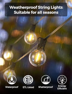 XMCOSY+ Outdoor String Lights, Smart Patio Lights 100Ft Dimmable Outdoor Lights Warm White, 50 G40 LED Bulbs, WiFi String Lights for Outside, Work with Alexa, APP Control, Waterproof Extendable - Image 5