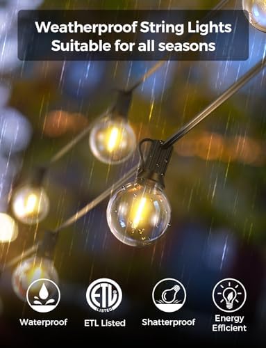 XMCOSY+ Outdoor String Lights, Smart Patio Lights 100Ft Dimmable Outdoor Lights Warm White, 50 G40 LED Bulbs, WiFi String Lights for Outside, Work with Alexa, APP Control, Waterproof Extendable - Image 5