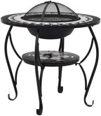 Fire Pit Table, Mosaic Ceramic Square Bowl, Wood Burning Brazier - Image 2
