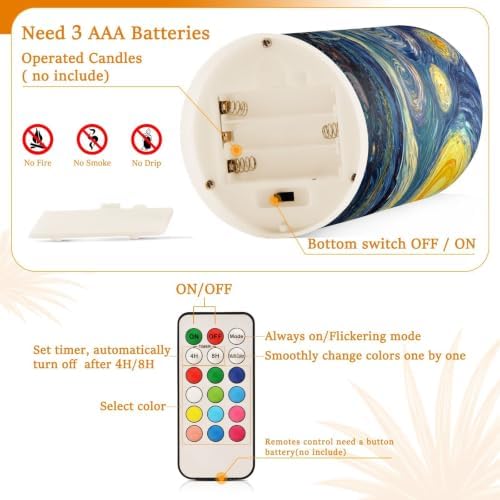ALAZA Starry Night Flameless Candles - Image 4