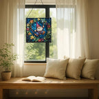 Wreath Swing Gnome Stained Glass Suncatcher – Square Hanging Window Panel for Home or Greenhouse – Whimsical Glass Art Gift for Garden Lovers, Christmas, Halloween, Father Days Of4WNz - Image 7