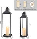 Large Lanterns Decorative Outdoor Indoor, 23" 19" Floor Lantern with Candle - Image 2