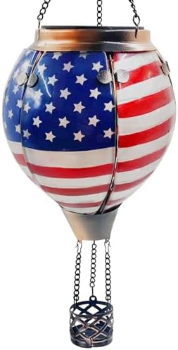 Hot Air Balloon Solar Lantern with Flame Flag by TEYIGARDEN