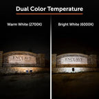 Gama Sonic Dual Color Solar Flood Light, Outdoor Black Cast Aluminum, Stake or Flat Mount Uplight for Trees, House, Landscaping, Walls with Detachable Solar Panel (203001) - Image 6