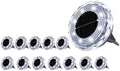 4/8 Pack Solar Ground Lights, IP55 Waterproof. Unique ABS Diamond Design. Upgraded Bright LED disc Lights for Pathway, Lawn, Garden, Patio, and Deck Landscape Lighting. (12white Lights, Plastic) by Unknown