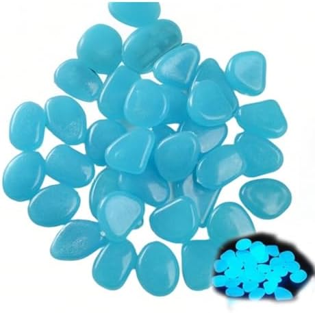 Glow in The Dark Garden Stones, Glow in The Dark Rocks Outdoor, 2026 Colorful Glow-in-The-Dark Garden Stones Night Guide Luminous Pebbles for Landscaping Fish Tank Walkway Decor (400, Blue) by Unknown
