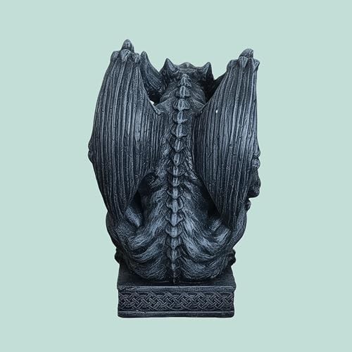 Relaxdays Gargoyle Gothic Figurine, H x W x D: 42 x 28 x 28 cm, Polyresin, UV-Resistant, Weatherproof Garden Decoration, Grey - Image 7
