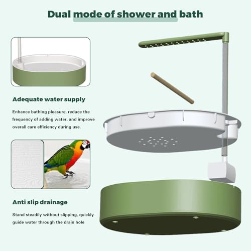 Parrot Bathtub Bird Automatic Bath Shower,Large Bird Shower Fountain Indoor Bathtub with Running Water, Contains USB and Pump,for Pet Birds, African Grey, Cockatiel, Conure, Budgie, Lovebird(Fashion) - Image 4