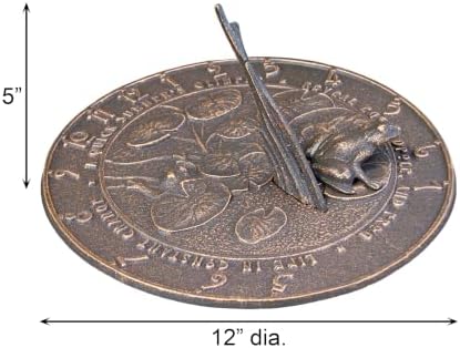 Whitehall Products Frog Sundial, Oil Rub Bronze - Image 3