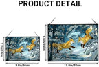 Foxes Playing in Snowy Clearing Rectangular Stained Glass Suncatcher – Hanging Window Panel with Animal & Nature Scene – Vibrant Glass Art Gift for Wildlife, Fantasy, Nature Lovers W0Z774 - Image 4