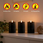 Black Remote Flameless Candles,LED Candle Black, 3"*4"-3pcs - Image 3