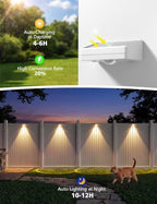 VOLISUN Solar Fence Lights with Remote Control, 12 Pack Vinyl Solar Lights - Image 3