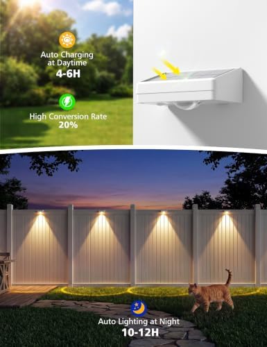 VOLISUN Solar Fence Lights with Remote Control, 12 Pack Vinyl Solar Lights - Image 3
