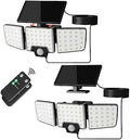 Lepro Solar Security Lights Outdoor Motion Sensor, 2 in 1 Separated and Integrated Remote Control IP65 Waterproof Solar Lights with 2 Light Modes, 3 Heads Floodlight for Garden Yard Garage by Lepro