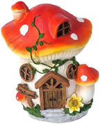 Solar Fairy Garden House, 19cm/7.5inch Resin Mushroom House Fairy Garden Accessories Outdoor, Mushroom House Figurines with Solar Light, Garden Waterproof Mushroom Decor, Standard by Naisicore