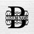 Metal Sign B Custom Name Initial Letter Monogram Customized Steel Metal Wall Cut Out Cut Out Sign Ready to Hang Retro Metal Welcome Sign Decor for Indoor Outdoor Cabin Garage 24 Inch by Unknown