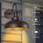 Dusk to Dawn Outdoor Barn Light Outdoor Wall Sconce Farmhouse Exterior Wall Mount Lights Vintage Outside Lighting Fixture Industrial Bronze Lantern for Porch Garage Shed Patio, 1 Pack - Image 4