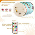ALAZA Aqua Sea Turtles Corals Flameless Candles, LED Pillar Candles with Remote Timer, Battery Operated Candles Set of 2 - Image 6