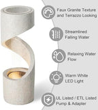 Glitzhome Outdoor Water Fountain, 40.25" H Modern Faux Terrazzo Spiral Shaped Outdoor Fountain with Pump and LED Lights, Polyresin Waterfall Fountain Water Feature for Garden, Patio, Porch Decor - Image 4