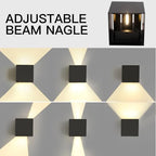 Mille Lucciole 20W 4Pack Outdoor Wall Lights Exterior/Interior,LED Black Outdoor Wall Sconces Light Fixtures Modern,IP65 Waterproof Square Aluminum Wall Lamps, Up and Down Lights 3000K Warm Lights - Image 3