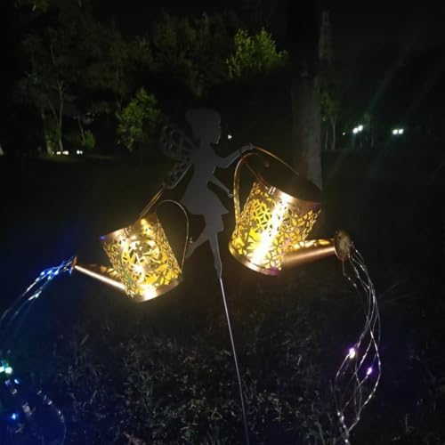 Solar Powered Retro Watering Can Lights Garden Decoration (Dragonfly Fairy - Image 5