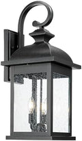FEMILA 26" Outdoor Wall Light, Large Exterior Wall Light Fixtures, 3 Light Outdoor Wall Lantern Porch Lights for Entryway, Patio, Garage, Doorway, Matte Black Finish, E12 Base, 4FD54B-L BK by FEMILA