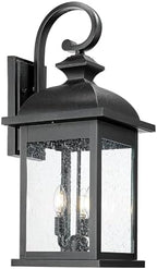 FEMILA 26" Outdoor Wall Light, Large Exterior Wall Light Fixtures, 3 Light Outdoor Wall Lantern Porch Lights for Entryway, Patio, Garage, Doorway, Matte Black Finish, E12 Base, 4FD54B-L BK by FEMILA