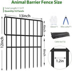 ULIOK Animal Barrier Fence, 16 Panels No Dig Fence 17.3ft(L) x12in(H), Garden Fences for Rabbits and Dog Ground Defense, Rustproof Metal Fences Border, Fencing Bottom Blocker for Outdoor Yard Patio - Image 2