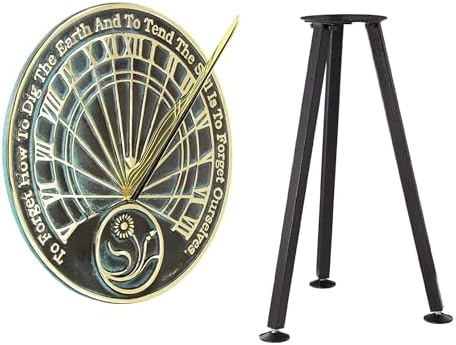 Gardeners Reflection Sundial Solid Brass Verdigris Highlights with Stand by Unknown