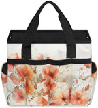 Garden Tool Bag Organizer Garden Tote Bag with Pockets Poppy Watercolor Tool Storage Organizer Gardening Tool Kit Holder 13" x 6.8" x 2.8" - Image 2