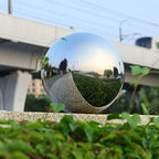 Stainless Steel Gazing Mirror Ball 12 Inch Silver Garden Sphere Garden Ornaments for Home Housewarming Decorating Gift - Image 6