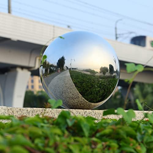 Stainless Steel Gazing Mirror Ball 12 Inch Silver Garden Sphere Garden Ornaments for Home Housewarming Decorating Gift - Image 6